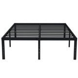 EMODA Queen Bed Frame No Box Spring Needed 18 Inch Heavy Duty Metal Tall Platform Bed Frame Queen Size with Large Storage Space, Easy Assembly, Black EMODA