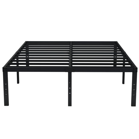 EMODA Queen Bed Frame No Box Spring Needed 18 Inch Heavy Duty Metal Tall Platform Bed Frame Queen Size with Large Storage Space, Easy Assembly, Black EMODA