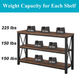 BON AUGURE Rustic Console Table Behind Couch, Industrial Entryway Table with Shelves, 3 Tier Sofa Table for Living Room (47 Inch, Rustic Oak) BON AUGURE