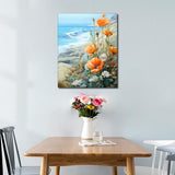 TUMOVO Paint by Numbers for Adults Beginner Flowers Paint Number Kits - Poppies and Daisies, Sea View - DIY Oil Painting Kits - Gift for Kids, 16 x20 Inch TUMOVO
