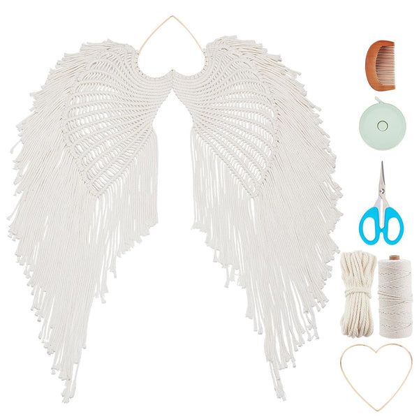INFUNLY Macrame Angel Wings Kit - DIY Angel Wings Woven Wall Hanging f ...