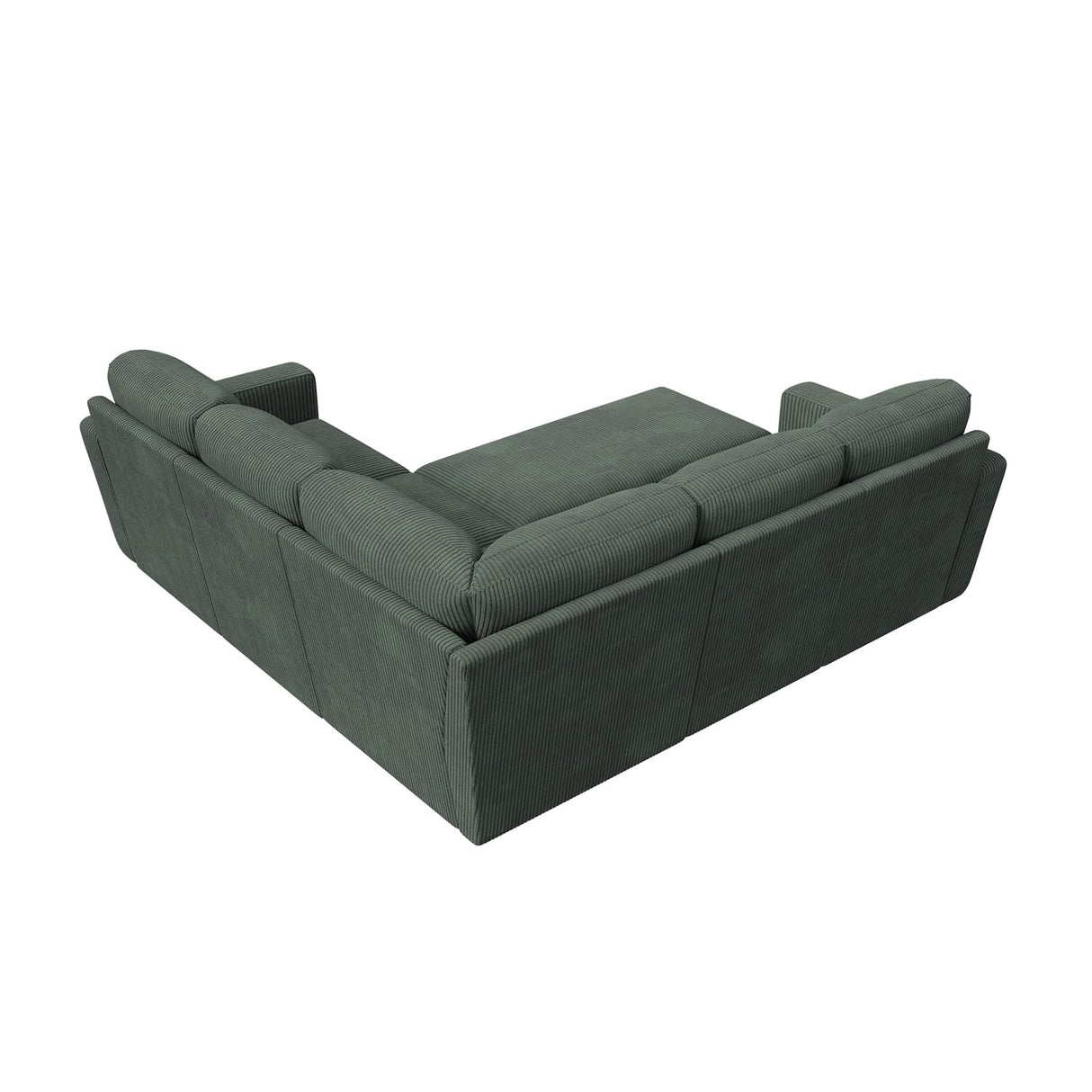 HONBAY Modular Sectional Sleeper Sofa with Pull Out Bed, Corduroy L Shaped Couch with Storage Seats, Convertible Sectional Couches for Living Room, Green HONBAY