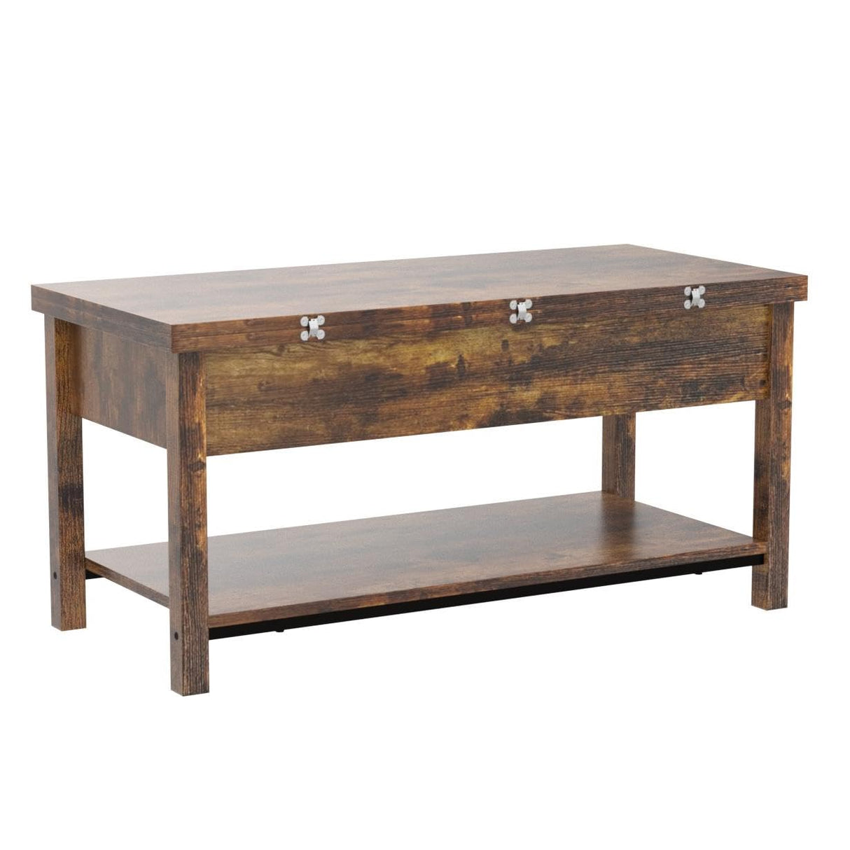 FABATO Lift Top Coffee Table, 4-in-1 Multi-Function Convertible Coffee Table with Storage, Coffee Table Converts to Dining Table for Living Room Reception Room Office, Rustic Brown, 41.73*19.29*18.3 FABATO