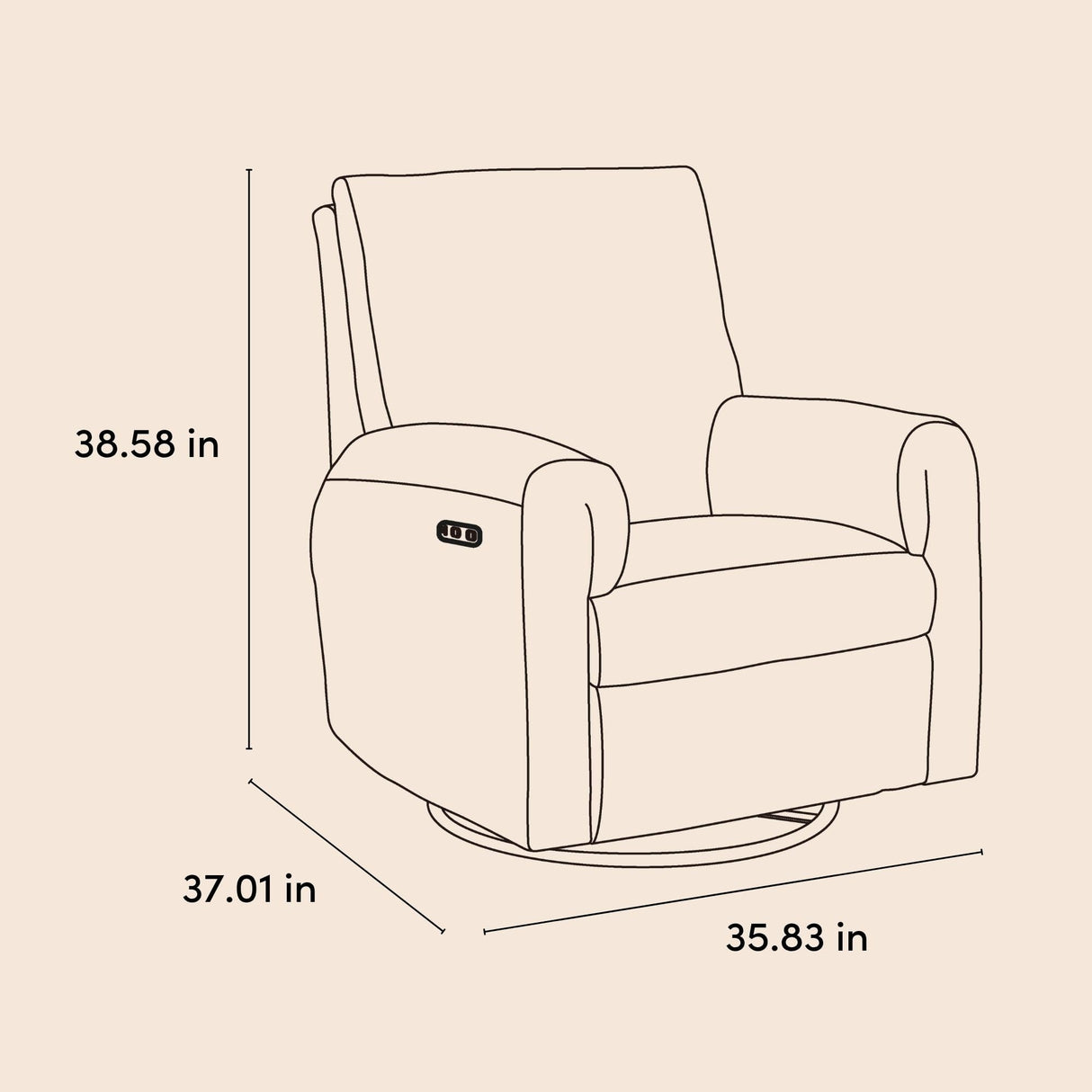 Storkcraft Sorrento Deluxe Power Recliner Swivel Glider (Black Boucle) – Premium Electronic Power Recliner for Nursery, Includes Dual-USB Charging Port with USB-A & USB-C, Nursery Glider Rocking Chair Storkcraft