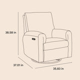 Storkcraft Sorrento Deluxe Power Recliner Swivel Glider (Black Boucle) – Premium Electronic Power Recliner for Nursery, Includes Dual-USB Charging Port with USB-A & USB-C, Nursery Glider Rocking Chair Storkcraft