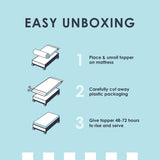 Mellow 3 Inch 5-Zone Memory Foam Mattress Topper, Soothing Lavender Infusion, Dorm Essentials, King Mellow