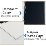 DSTELIN Blank Spiral Notebook, 1-Pack, Soft Cover, Sketch book, 100 Pages / 50 Sheets, 7.5 inch x 5.1 inch (Black) DSTELIN