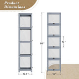 Athena Collection Curio Display Cabinet, 5-Tier Acrylic Display Shelf 68” Tall Display Case for Trophy Figures Curio Collectibles Display Shelves for Living Room Bedroom, Grey Athena Collection