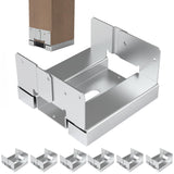 6 PCS 4x4 Post Anchor Base Adjustable Wood Post Brackets, Metal Post Base Holder for Concrete for Deck Patio/Gazebo/Pergola,Adjustable Galvanized Post Bracket Yantuo