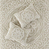 Madison Park Laetitia Lightweight 100% Cotton Quilt Set, Breathable Chenille Tufted, Shabby Chic Boho Medallion Design, Sham, Floral Ivory w/ Tassels, King/California King (104 in x 92 in) 3 Piece Madison Park