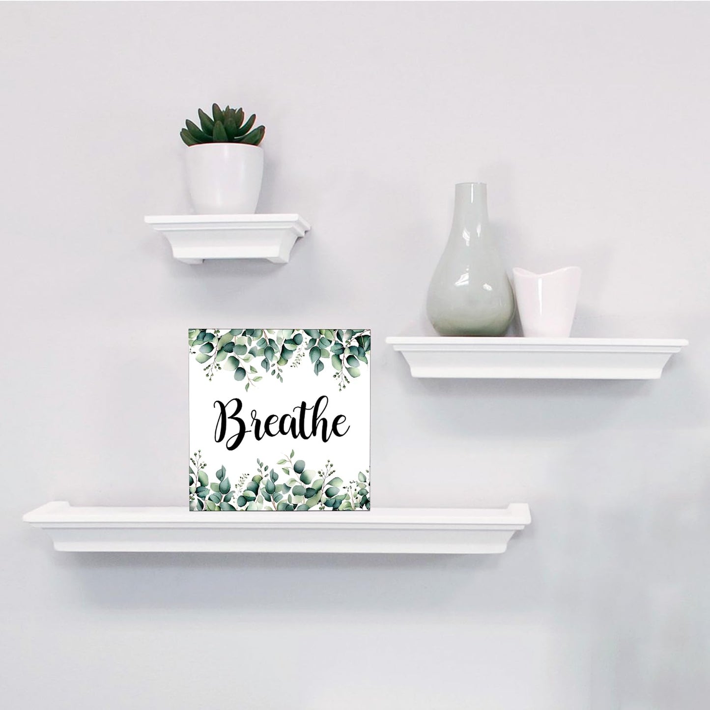 Wooden Box Sign, Bathroom Shelf Decor, Cute Sage Bathroom Signs Decor, Wood Block Plaque Box Sign, Motivational Wall Decor, White Wood Box Home Office Room Table Unwind Signs Farmhouse Decorative