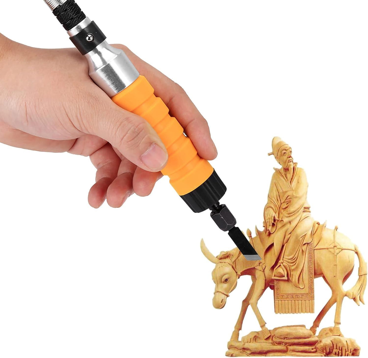 Electric Woodworking Carving Chisel, Electric Chisel Carving Tool Engraving Knife Tool Accessories Electric Woodworking Chisel Carving Tool Machine with 5 Blades and 1 Wrench AYNEFY