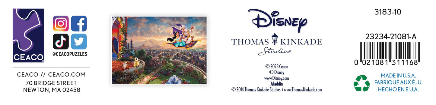 Ceaco - Disney - Thomas Kinkade - Aladdin - 1000 Piece Jigsaw Puzzle