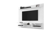 Manhattan Comfort Plaza Floating Entertainment Center for Living Room, Wall Mounted TV Stand with Display Shelves, Wire Management & Mounting Hardware, Fits up to 50" Screens, White Manhattan Comfort