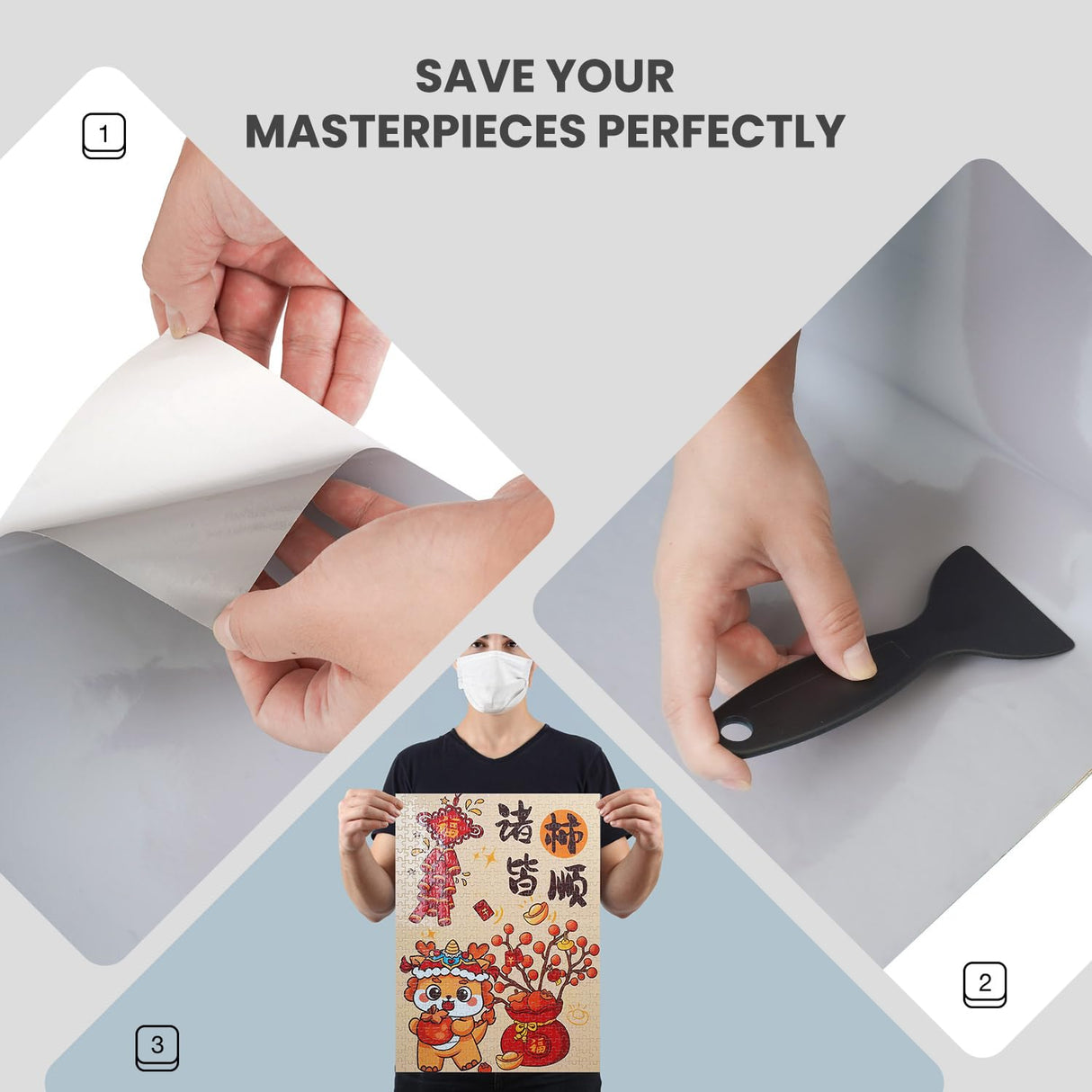 20 Puzzle Tape Puzzle Saver Sticker Glue Sheets Preserve 1000 to 3000 Pieces Frame Jigsaw Puzzles NIWIN