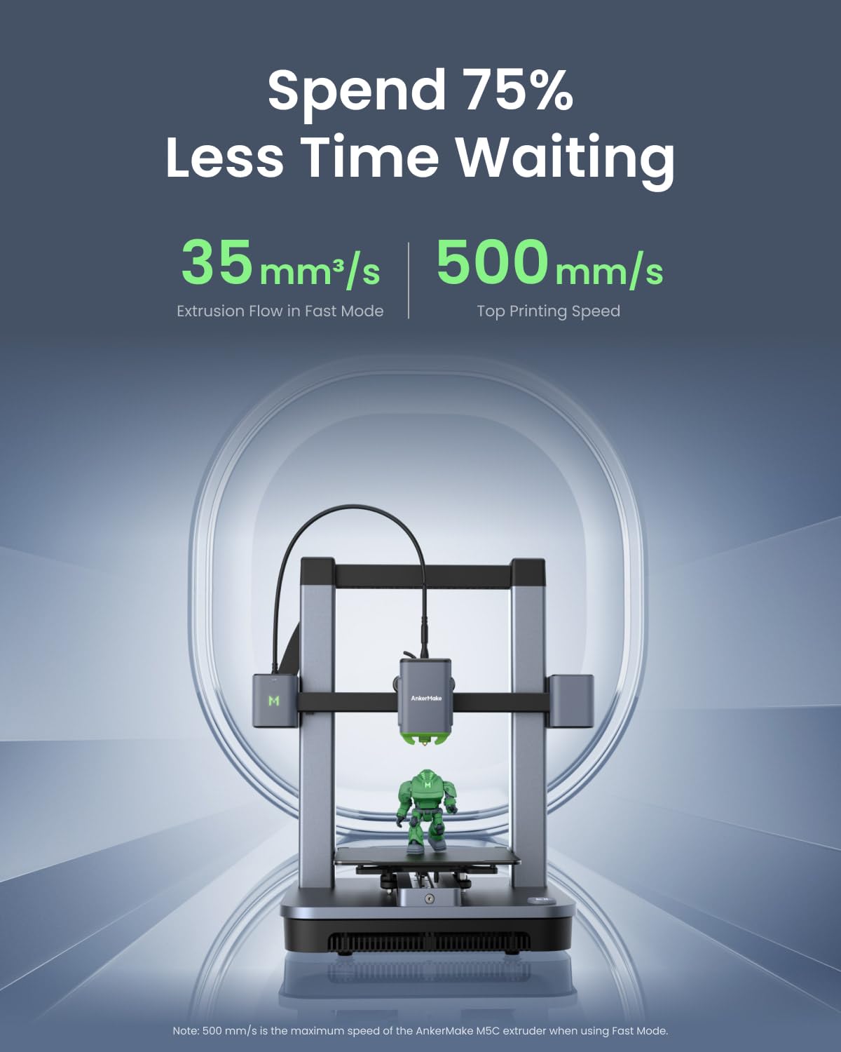 AnkerMake M5C 3D Printer, 500 mm/s High-Speed Printing, All-Metal Hotend, Supports 300℃ Printing, Control via Multi-Device, Intuitive, 7×7 Auto-Leveling, 220×220×250 mm Print Volume - WoodArtSupply