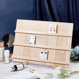 NBEADS Wood Earring Display Stands, 3 Layers Jewelry Earring Display Holder Wood Earring Card Holder Photos Business Card Holder Display with Base Stand for Home Office Retail Store, 40x14.1x30cm NBEADS