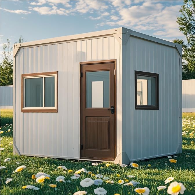 Tiny Container House, Foldable House, prefab House, Mobile Cabin, Outdoor Home, for Living, Vacation, Office, Recreation | Customization 7ft 14ft 20ft 30ft 40ft (7ft)