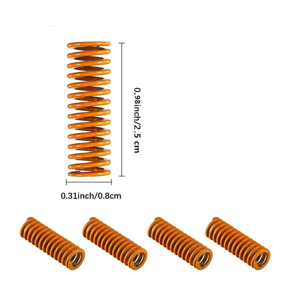 3Dman 4PCS 40mm Hand Twist Leveling Nut + 4PCS Hot Bed Spring Compression+ 4PCS M4X40mm Screws for 3D Printers（4 Set） - WoodArtSupply