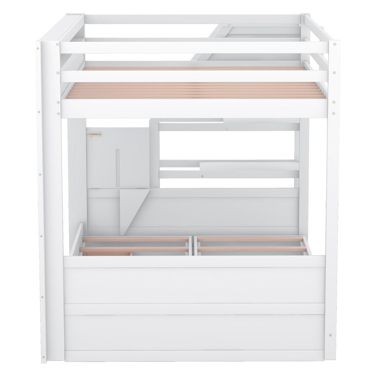 Harper & Bright Designs Wooden Bunk Bed,Full Over Full Bed with Drawers and Staircase for Storage, Multi-Functional Convertible Full Size Daybeds Futon Bed, No Box Spring Needed,White Harper & Bright Designs