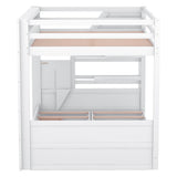 Harper & Bright Designs Wooden Bunk Bed,Full Over Full Bed with Drawers and Staircase for Storage, Multi-Functional Convertible Full Size Daybeds Futon Bed, No Box Spring Needed,White Harper & Bright Designs