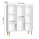 FACBOTALL Modern Minimalist White Bookshelf with 8 Cube Open Shelves for Stylish Storage FACBOTALL