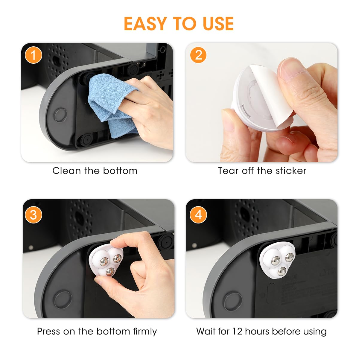 Aieve Appliance Sliders for Kitchen Appliances, 8 Pack Self Adhesive Mini Universal Caster Wheels, Countertop Small Appliance Rollers Suitable for Coffee Maker, Air Fryer, Small Furniture, Storage Box AIEVE