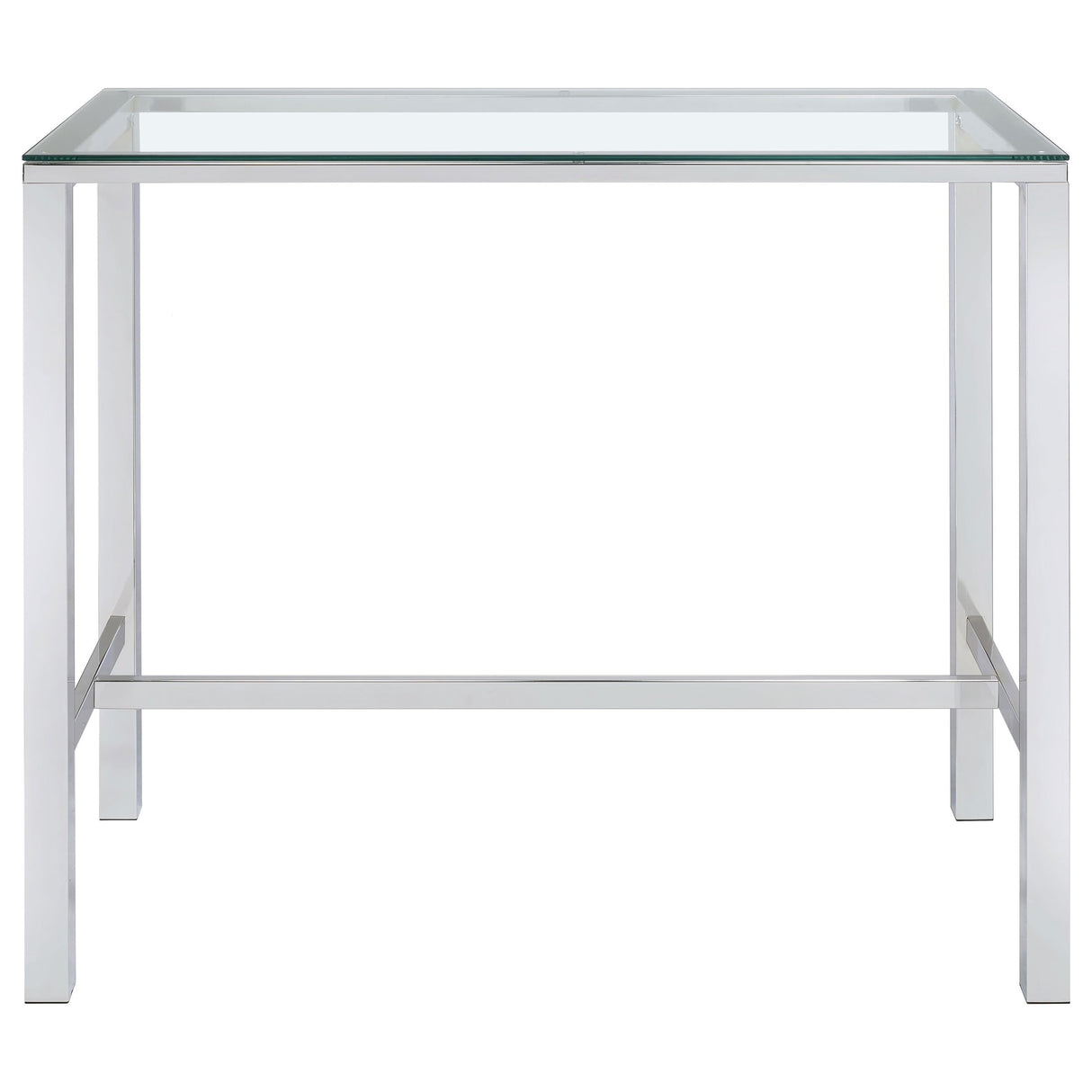 Coaster Home Furnishings - Tolbert - Glass & Metal - 47-Inch Rectangular Bar Table with Tempered Glass Top and Chrome Legs - Dining Room & Home Bar - Chrome - 104873 Coaster Home Furnishings