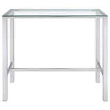 Coaster Home Furnishings - Tolbert - Glass & Metal - 47-Inch Rectangular Bar Table with Tempered Glass Top and Chrome Legs - Dining Room & Home Bar - Chrome - 104873 Coaster Home Furnishings
