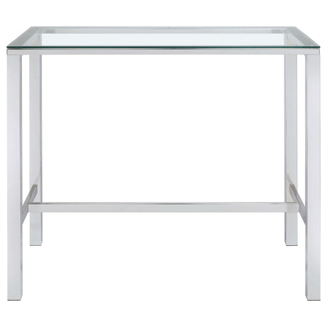 Coaster Home Furnishings - Tolbert - Glass & Metal - 47-Inch Rectangular Bar Table with Tempered Glass Top and Chrome Legs - Dining Room & Home Bar - Chrome - 104873 Coaster Home Furnishings