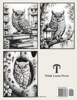 Realistic Owls Colouring Book for Adults: Stunning Line Art and Grayscale Designs for Relaxation and Creativity Majosta