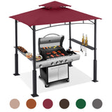 ABCCANOPY 8'x 5' Grill Gazebo Canopy - Outdoor BBQ Gazebo Shelter with LED Light, Patio Canopy Tent for Barbecue and Picnic (Burgundy) ABCCANOPY