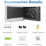 Biometric Gun Safe for Handgun, Pistol Safe with Fingerprint & KEY Access, Tree of Life Tempered Glass Hidden Gun Storage with Decor Function For Wall-Mounted PJJSZST