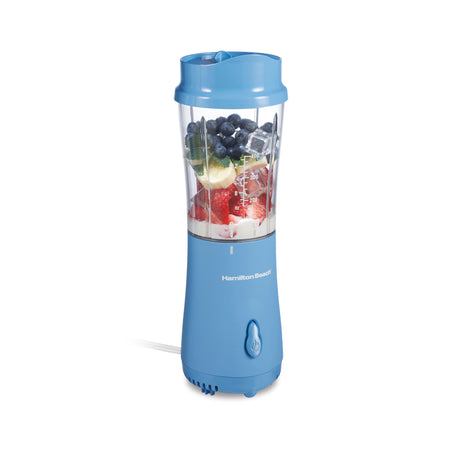 Hamilton Beach Portable Blender for Shakes and Smoothies with 14 Oz BPA Free Travel Cup and Lid, Durable Stainless Steel Blades for Powerful Blending Performance, Tranquil Blue (51172) Hamilton Beach