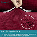Granbest Water Repellent Futon Cover High Stretch Armless Sofa Covers Foldable Sofa Bed Covers Jacquard Futon Slipcover Waterproof Furniture Protector for Kids, Pets (Futon, Wine Red) Granbest