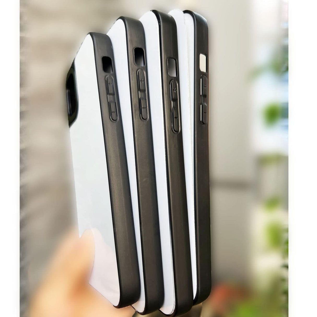 JUSTRY 5 Sets Sublimation Blanks Phone Case Bulk Covers Compatible with iPhone 15, 6.1-Inch, 2 in 1 2D DIY Case Soft Rubber Cover+Inserts Matte,Easy to Sublimate Customized Wholesale Pack JUSTRY