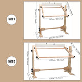 Needlework Table and Adjustable Embroidery Stand, Cross Stitch Hoop Stand, Beech Wood Tapestry Cross Stitch Embroidery Frame Holder(54.5x41.6 cm (21.5" x 16.3")) and(112.5x41.6 cm (44.3" x 16.3")) guofa