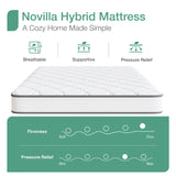 Novilla Twin Mattress, 8 inch Twin Bed Mattress in a Box, Hybrid Mattress for Back Pain Relief & Support, Twin Size Mattress with Comfortable & Durable Support, Certipur-Us Certified Novilla