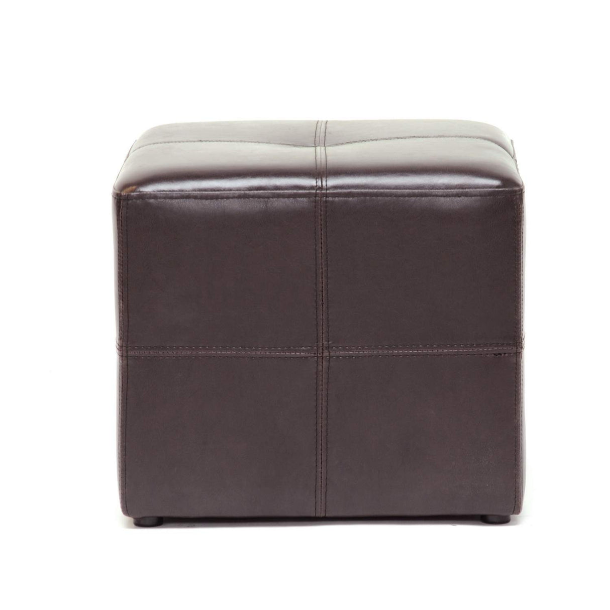 Baxton Studio Nox Brown Leather Ottoman , Dark Brown , SMALL - Baxton Studio