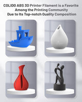 COLIDO ABS Filament 1.75mm,High Abrasion and Heat Resistance,no Clogging,Neat Winding,3D Printer Filament 1kg Spool (2.2lbs),Dimensional Accuracy +/- 0.02mm, Suitable for Most 3D Printers.(1-Black CoLiDo