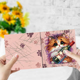 Ceitura 6Pcs Catoon Cat with Wine DIY Diamond Art Painting Crafts Rhinestone Painting Making Greeting Card Making Kit Postcard for Holiday Christmas New Year Party Favors 11.81 * 5.91 inch C'eitura