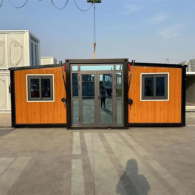 20ft House with Luxury Design, with 1 Living Room, 1 Bedroom, 1 Bathroom and Kitchen, Container House for Living, Foldable Mobile Home Easy Setup Container Folding House - WoodArtSupply