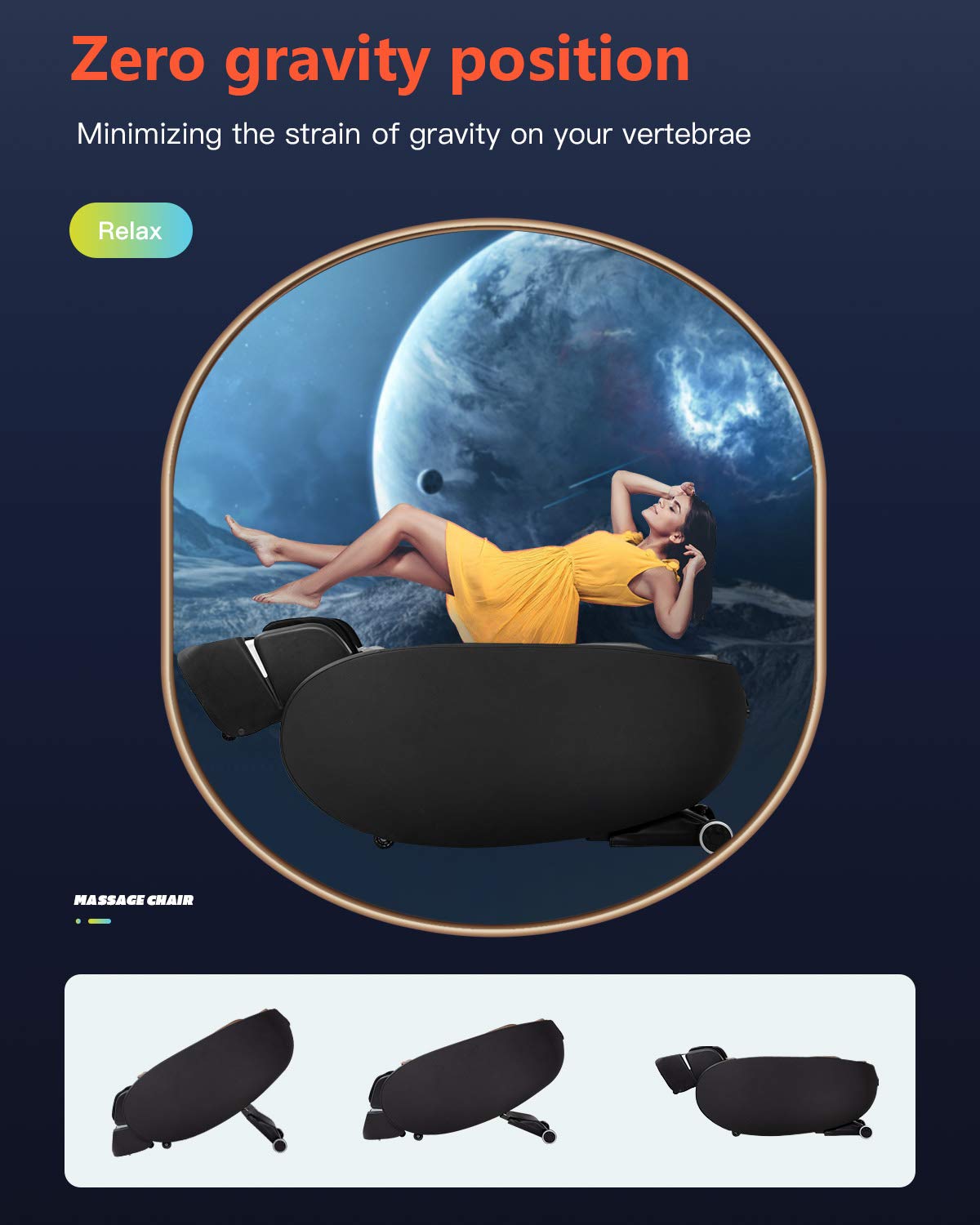 BestMassage Shiatsu Massage Chairs Full Body and Recliner Zero Gravity Massage Chair Electric with Built-in Heart Foot Roller Air Massage Easy to Move for Home Office,Black BestMassage