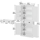 IRONCK Kitchen Pantry Storage Cabinet 83.9" H, with Barn Doors, Drawer, 4 Adjustable Shelves, Freestanding Cupboard for Dining Room Living Room, Laundry, White IRONCK