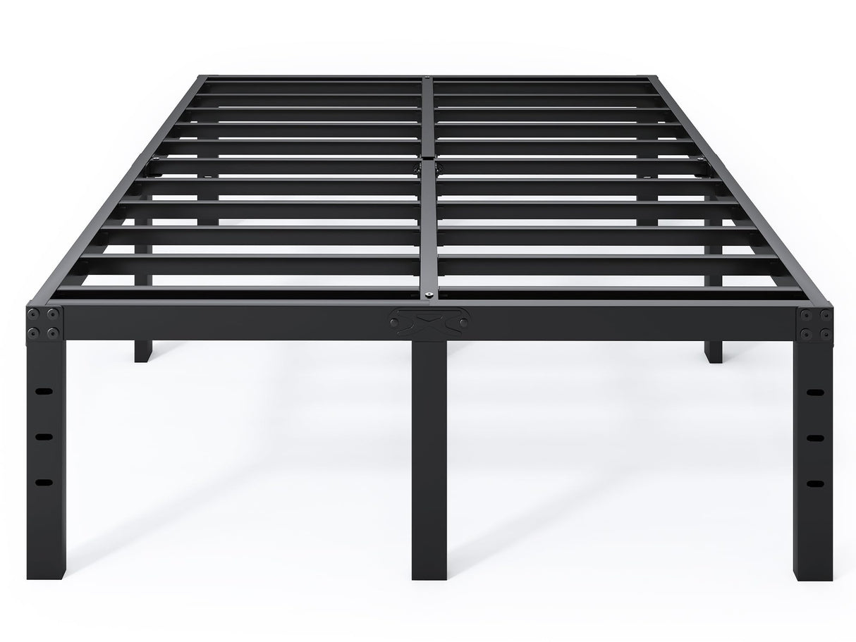 QEROMY Full Size Bed Frame - 18 in Sturdy Platform Bed Frame Full, Heavy Duty Metal Bed Frame No Box Spring Needed, Quick & Easy Assembly, No Noise, Black QEROMY