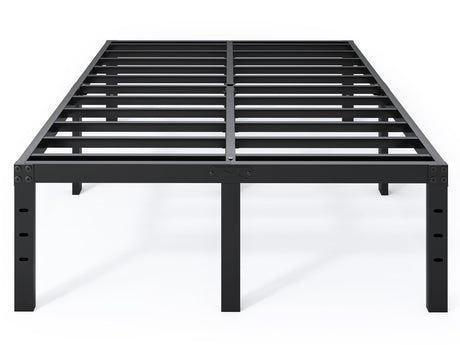QEROMY Full Size Bed Frame - 18 in Sturdy Platform Bed Frame Full, Heavy Duty Metal Bed Frame No Box Spring Needed, Quick & Easy Assembly, No Noise, Black QEROMY