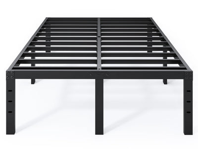 QEROMY Full Size Bed Frame - 18 in Sturdy Platform Bed Frame Full, Heavy Duty Metal Bed Frame No Box Spring Needed, Quick & Easy Assembly, No Noise, Black