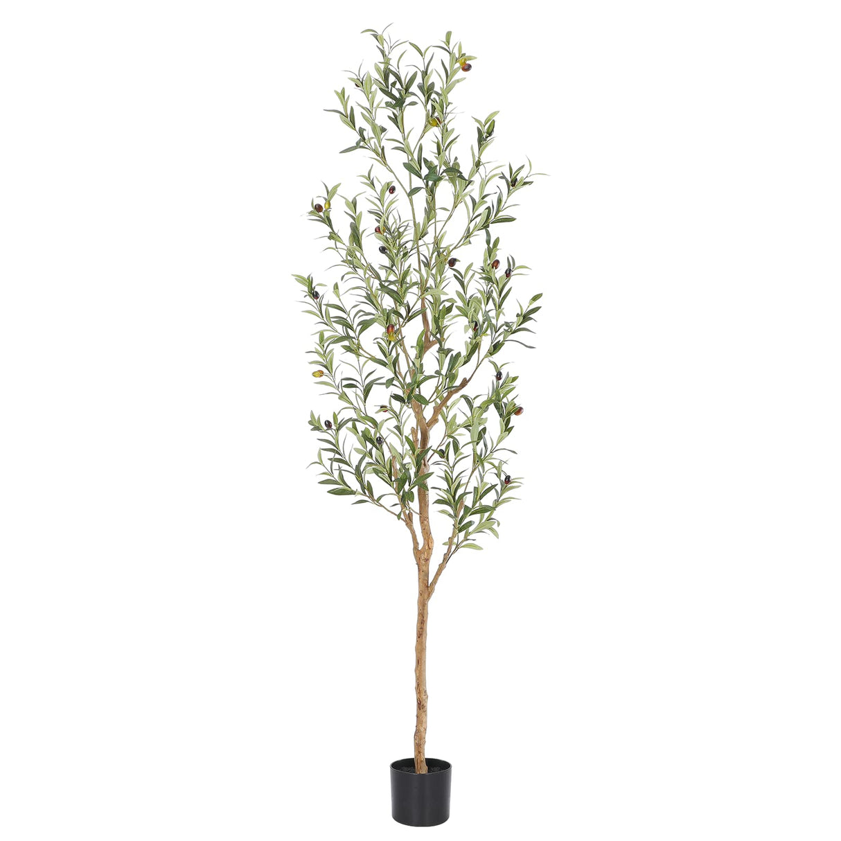 Bellacat Faux Olive Tree 6ft，Olive Trees Artificial Indoor with Natural Wood Trunk and Realistic Leaves and Fruits. 6 Feet(72in) Fake Olive Tree for Home House Office Décor. bellacat