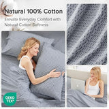 Comfort Spaces 100% Cotton Sheets Twin, Breathable, Naturally Cool Cotton Sheets, Soft Cotton Bed Sheets with 14" Elastic Pocket Fits up to 16" Mattress, All Seasons Sheet Set, Diamond Blue 3 Piece Comfort Spaces