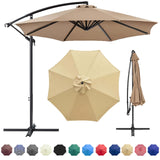 Patio Umbrella Canopy, Universal Replacement Cover for 10 Feet 8- Ribs Outdoor Round Patio Market Umbrella Parasol Canopy Top Sun Shade Accessory, 300D UV Protective And Water Resistant Patio Canopy , GLDDFDG